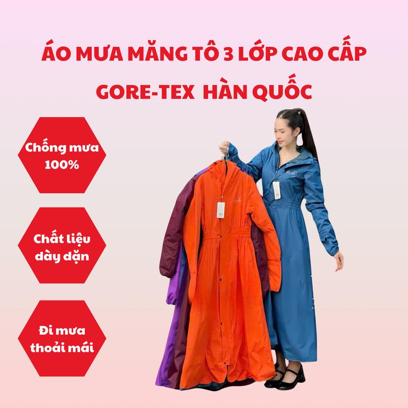 Áo Mưa Măng Tô 3 Lớp Cao Cấp Chất Liệu Vải Gore-Tex Phủ Nano Chống Thấm Nước, Có Thể Thay Thế Làm Áo Gió, Áo Khoác Thời Trang & Phong Cách  Chống Nước Đồng