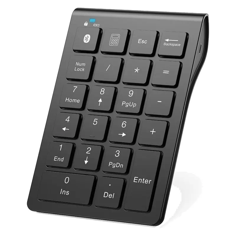 Wireless Bluetooth Number Keypad, 22-Keys Portable Slim Numeric ...