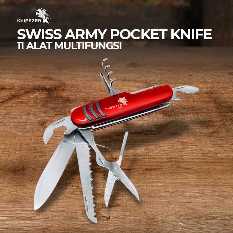 PISAU SWISS ARMY POCKET KNIFE EDC 11 IN STAINLESS PISAU SURVIVAL