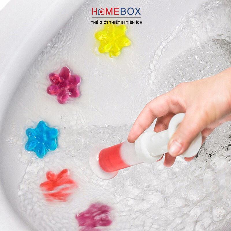  Gel thơm khử mùi vệ sinh làm sáng diệt khuẩn khử trùng bồn cầu hình bông hoa Làm Sạch 