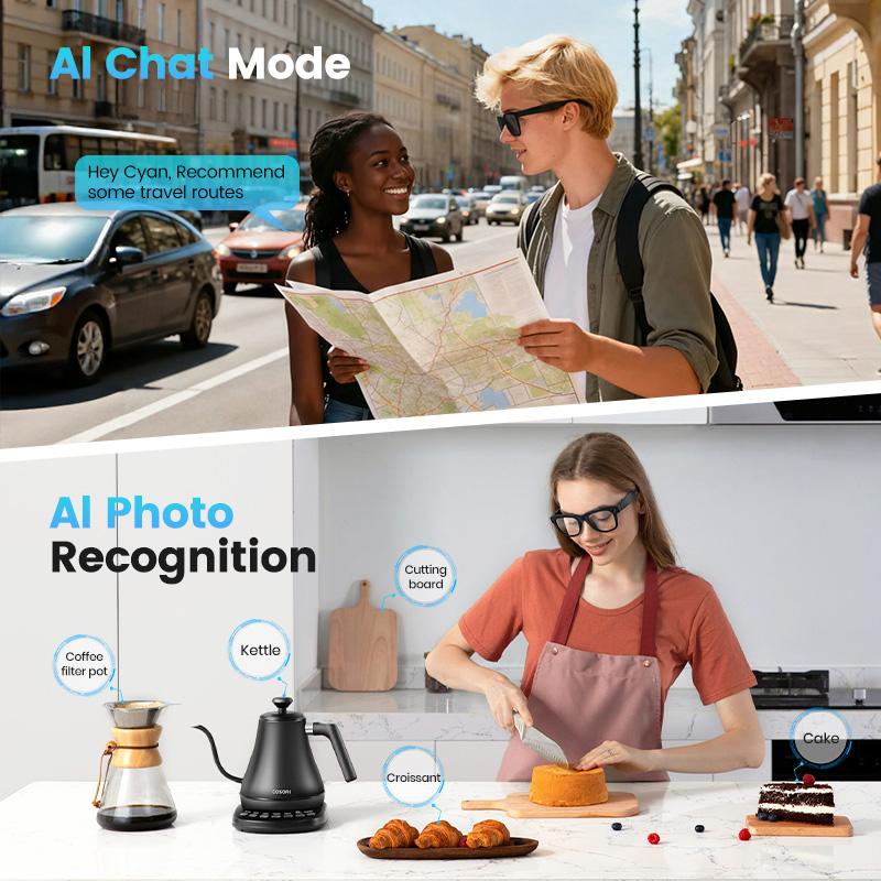 AI Smart Glasses 800W HD Bluetooth Camera 1080P Video Recording Sunglasses Real-Time Translation for Android iOS - Image 5