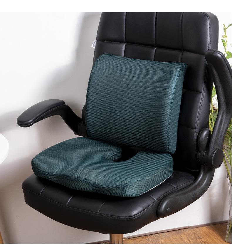 Product Introduction of Memory Foam Seat Cushion Set Backrest Cushion Office Chair Lumbar Support Chair Waist Protector Hip Protector Lumbar Pillow Removable and Washable 23