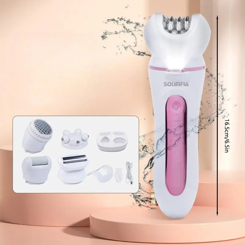 5 in 1 Electric Hair Removal Instrument, 1 Box Multifunctional Washable Hair Removal Tool with LED Light, Personal Care Appliances for Women 1