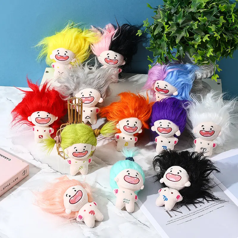Búp Bê Bông, Chòm Sao Mười Hai, TikTok Dễ Thương Và Vui Nhộn, Không Răng, Nhồi Bông, Búp Bê Nhỏ Móc Chìa Khóa Mặt Dây Chuyền Búp Bê