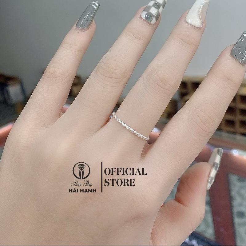 Nhẫn xoắn trơn nhỏ xinh bạc ta cá tính cho nữ HHj nhan  bac nhẫn  bạc