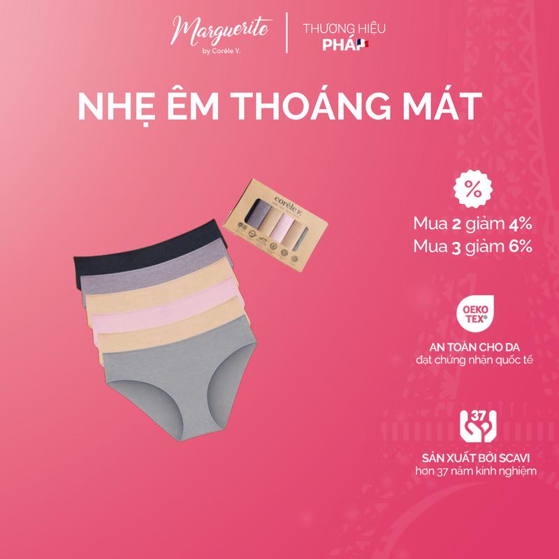 Combo 6 quần lót nữ chất vải sợi sồi/ Modal tự nhiên mềm mát, chuẩn quốc tế OEKO-TEX | Corèle Pháp 02268