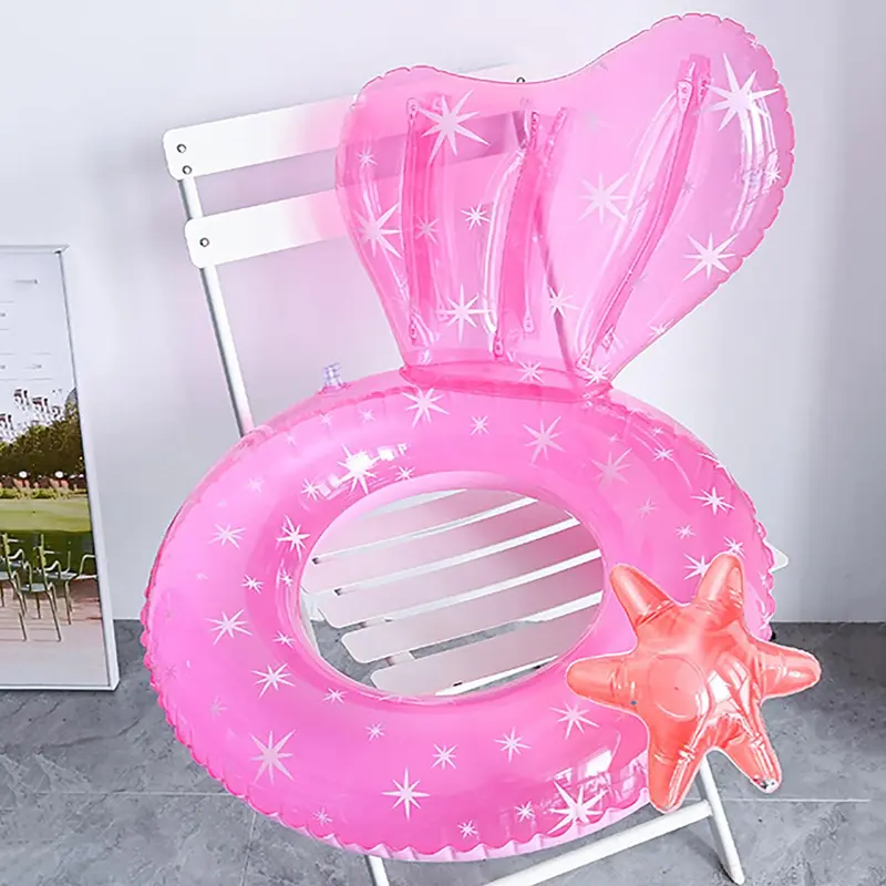Mermaid Design Pool Buoy, Inflatable Swimming Ring, Shiny Pool Float, Summer Outdoor Beach Party Pool Float, Swimming Circle for Women & Girls 8
