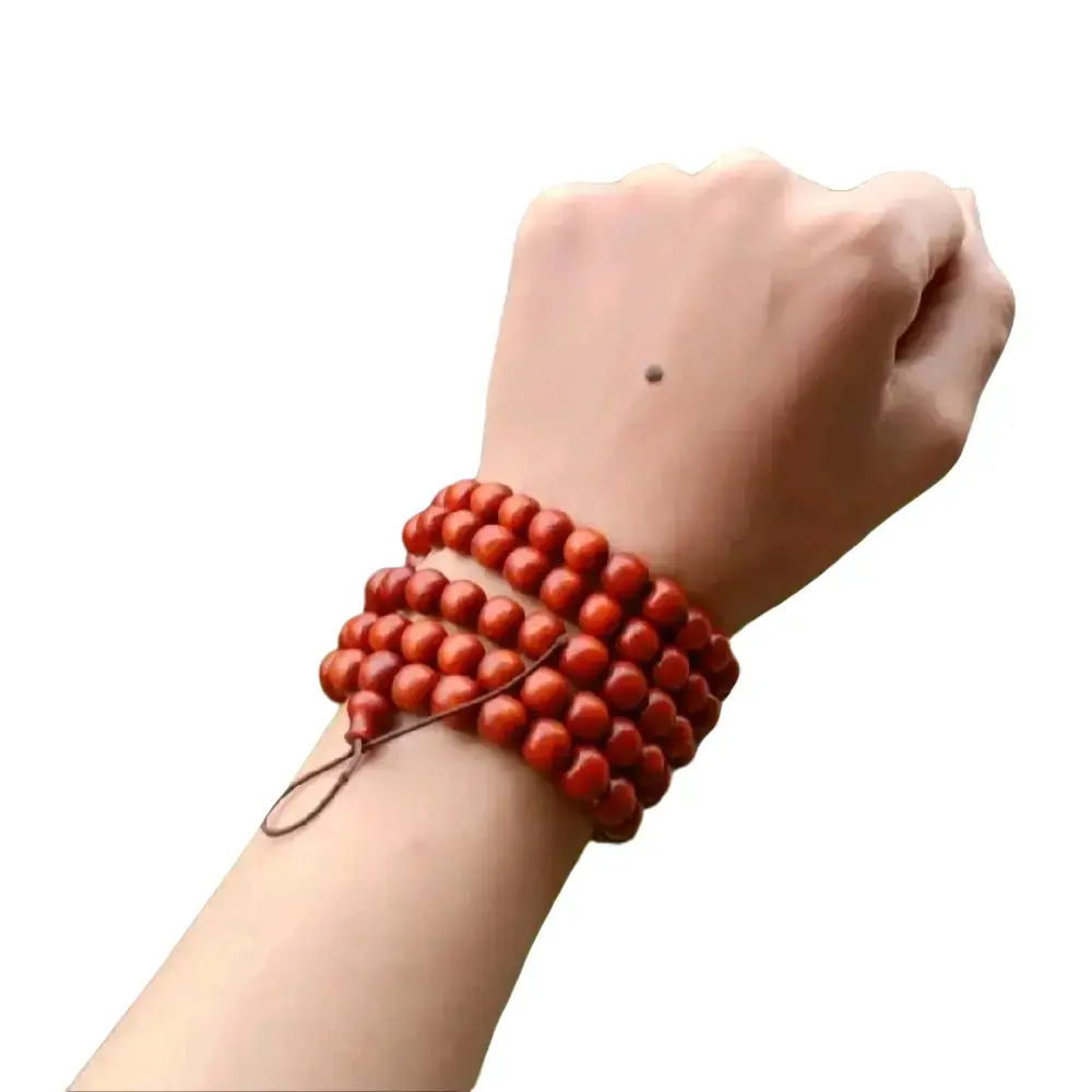[MUA 1 TẶNG 1] Vòng Tay Gỗ Hương (Đỏ)108 hạt Đeo Tay, Niệm Phật (Phụ Kiện dây)