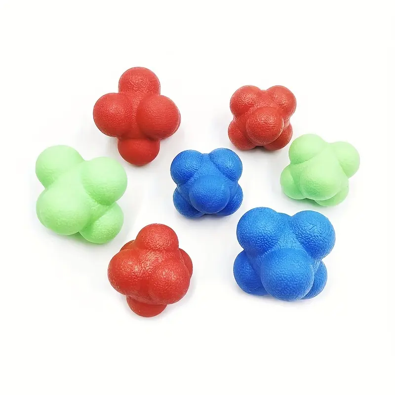 3pcs Hexagonal Speed Training Balls, Sensitivity Response Elastic Balls, Natural Rubber Agility and Reflex Training, Various Colors, Suitable for Adults, Suitable for Independence Day, New Year, Labor Day, Father's Day, Teacher's Day 7