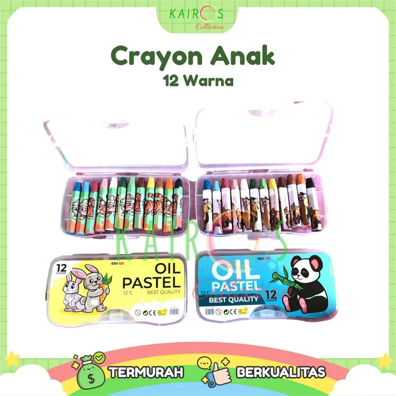 Crayon 12 warna Oil Pastel Crayon Krayon Anak 4