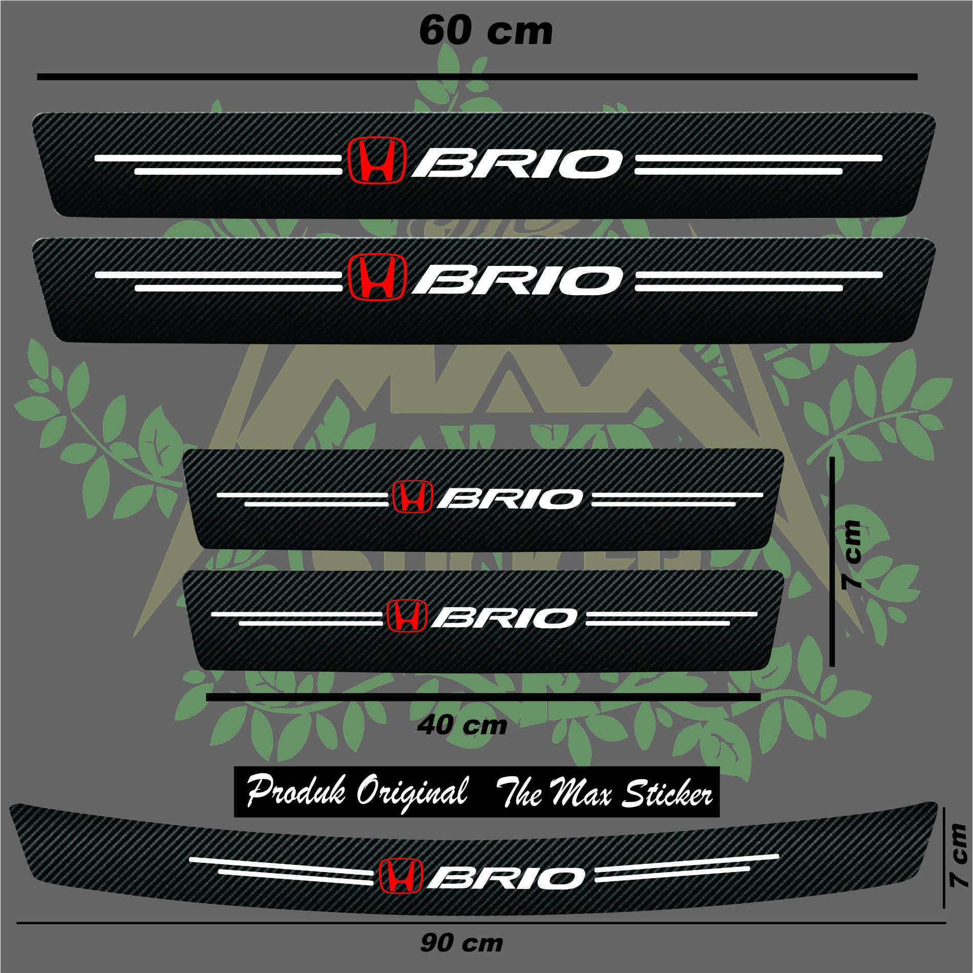 Terbaru Stiker Sill Plate Carbon 3d Pelindung Pintu Bagasi Mobil Honda Brio Accessories