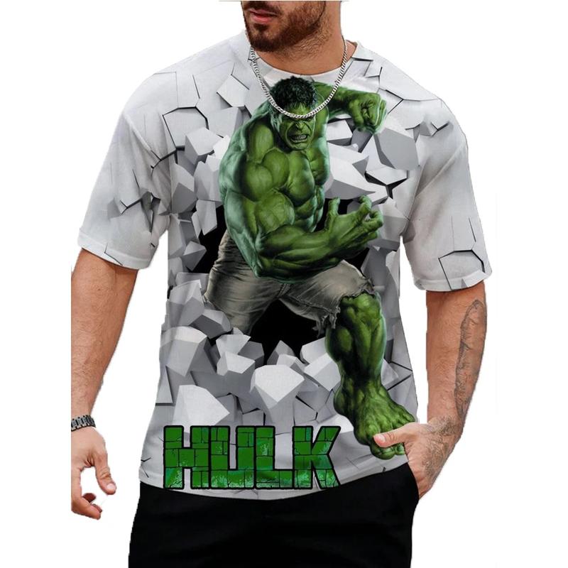 Product Introduction of Fashion Men's T-shirt 3D Hulk Pattern Printing Tee Street Casual  Short Sleeves Round Neck Harajuku Cool Tops 30