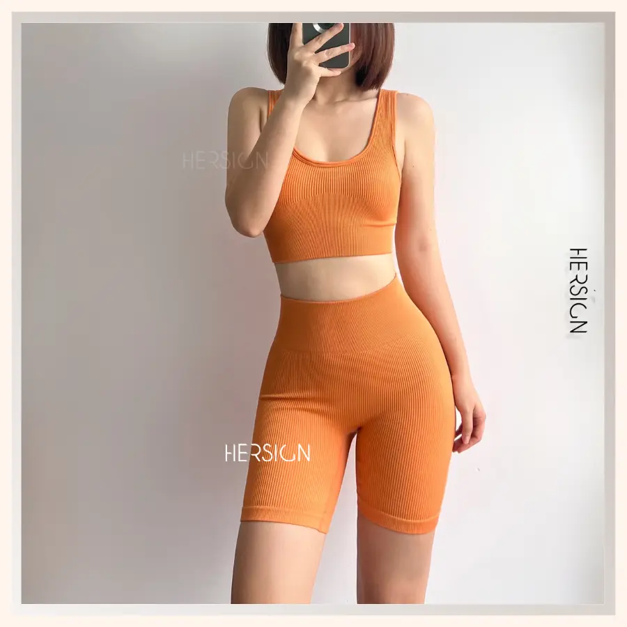 [FORM NGẮN]Đồ tập gym nữ Set đồ tập yoga nữ Quần ngố HERSIGN-SET73M