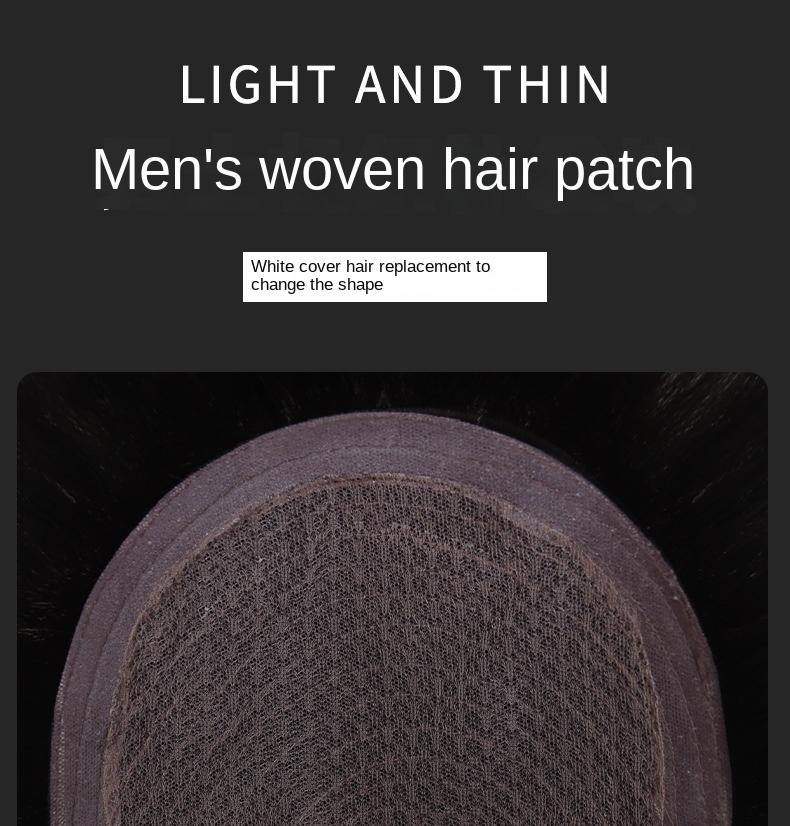 Product Introduction of Short Wig For Middle Aged Men 100% Human Hair Wigs for Male Natural  Color Toupee Hair Replacement with Side Bangs For Dad Cover White Hair And Baldness 1