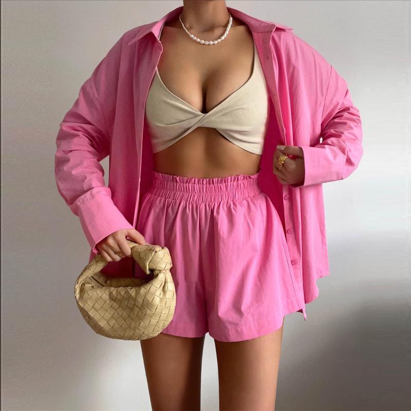 Fashion Print Split Joint Turndown Collar Short Sleeve Two Pieces(3 colors) Fashion Print Split Joint Turndown Collar Short Sleeve Two Pieces(3 colors)