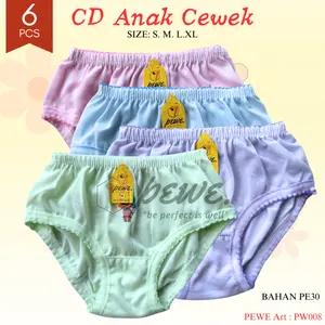 6 pcs Celana Dalam Anak Cewek Perempuan / CD daleman Anak Cewek warna warni / Cd Anak Cewek Bahan Katun Adem Lembut Nyaman