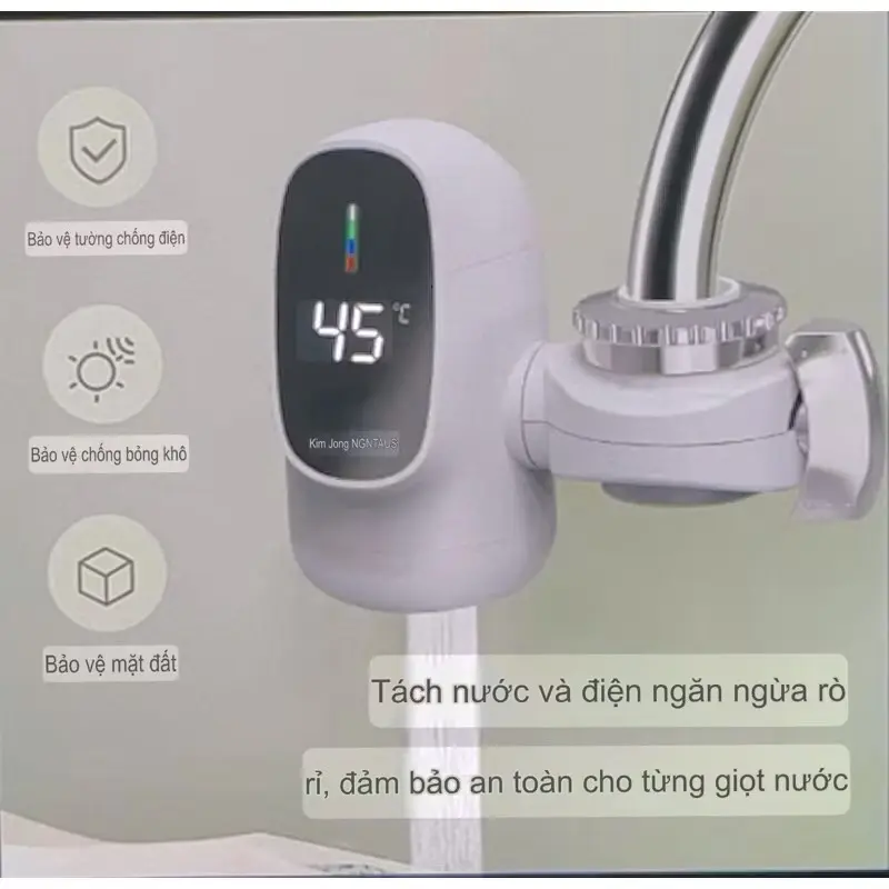 Máy Nước Nóng Lắp Đặt Tại Vòi Chạy Điện Tức Thì 3000w Màn Hình Hiển Thị Nhiệt Độ - An Toàn Chống Giật - Dễ Dàng Lắp Đặt