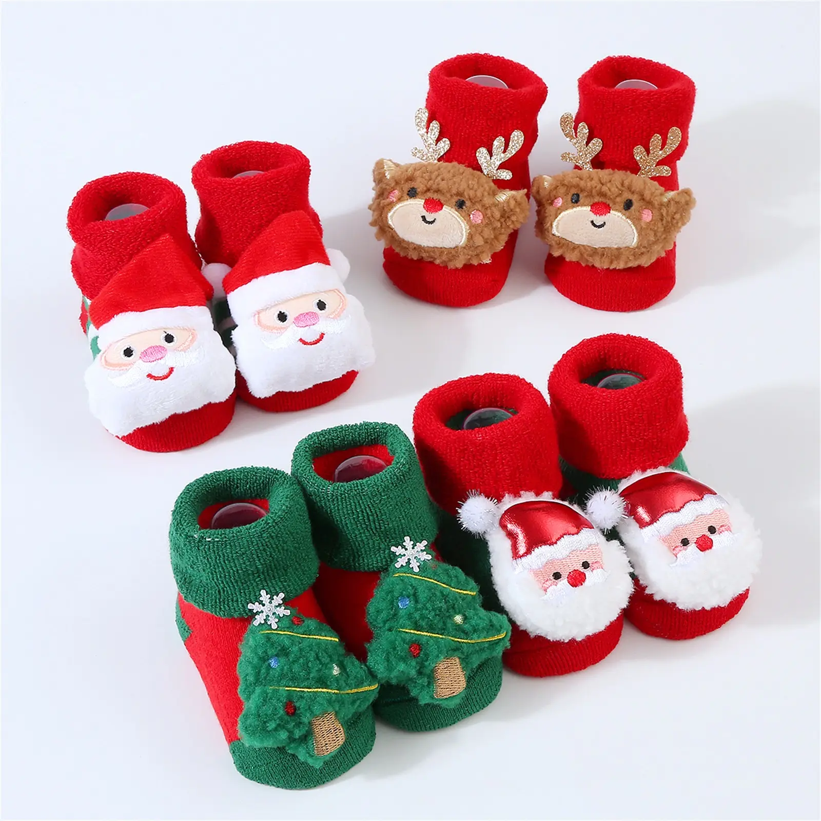 Infant Christmas Terry Socks Breathable Soft Warm Cute Socks Elastic Walking Socks for Baby Clothing Accessory