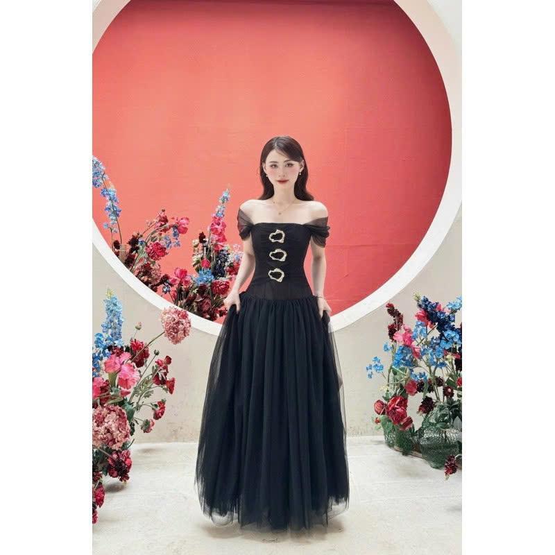 D485 ĐẦM THIẾT KẾ BIGSIZE PHỐI LƯỚI DÁNG DÀI CÔNG CHÚA (TÁO ĐỎ BIGSIZE 55-90KG) 4