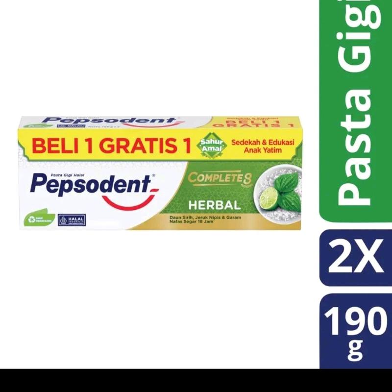 Pepsodent Herbal Isi 2pcs  (190g X 2Pcs) Gusi Hijau 1