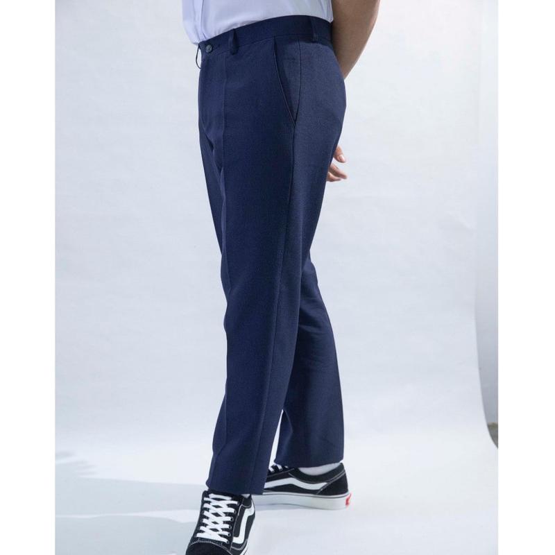 Quần tây học sinh đi học nam cấp 2 3 màu xanh đen chất cạp cao ống suông chất vải loại dày cao cấp