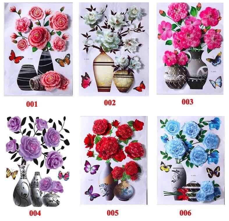 Combo 5 bình hoa 3D khác màu