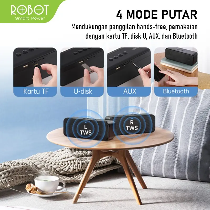 ROBOT RB520 Speaker Bluetooth Portable Audio Super Bass 2