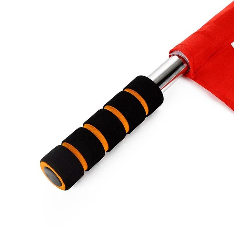 Product Introduction of Sports Equipment Red White Yellow Soccer Referee Flag Eye-catching Lightweight Linesman Flags Fair Play Sponge Handle Competition Signal Flag Traffic Flag 13