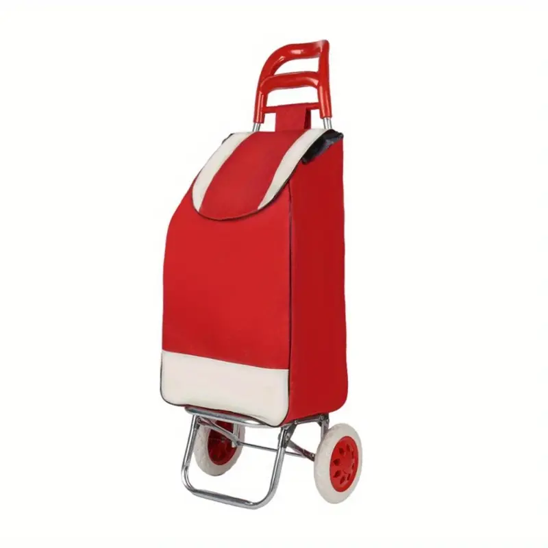 Folding Shopping Cart with Oxford Cloth Bag, Household Stainless Steel Frame Shopping Cart, Outdoor Cart, Travel Accessories, Camping & Hiking Gear 4
