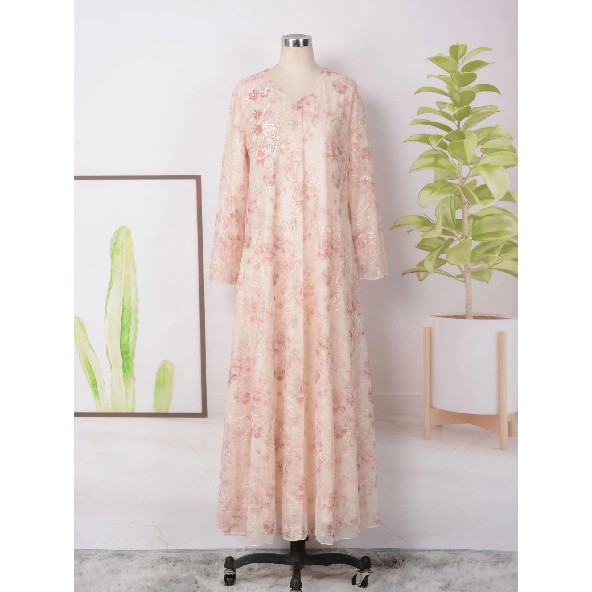 Đầm Abaya Áo Choàng Ả Rập Dài Tay In Mới, Thời Trang Nữ MT137, Phong Cách Xòe Lớn, Bán Chạy, Dành Cho Nữ