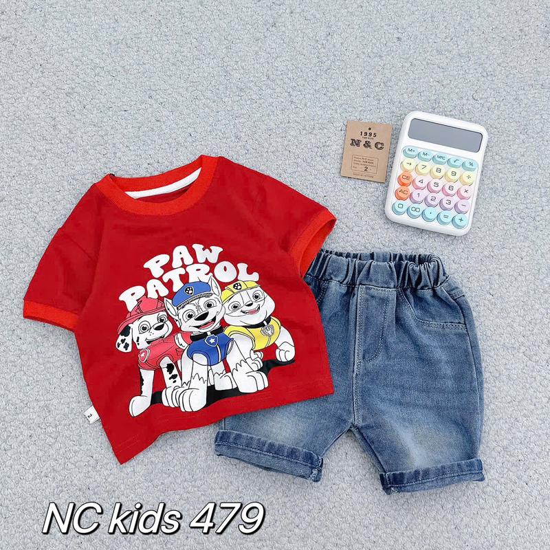 [Shin Kids] Bộ Áo Cotton Quần Jean In Hình Cún Cứu Hộ Đỏ Dễ Thương Dành Cho Bé (8-25kg) - Thun. Đồ Tết Cho Bé Trai, Đồ Tết Cho Bé, Đồ Bộ cho Bé,Đồ ngủ cho bé, đồ mặc nhà cho bé.