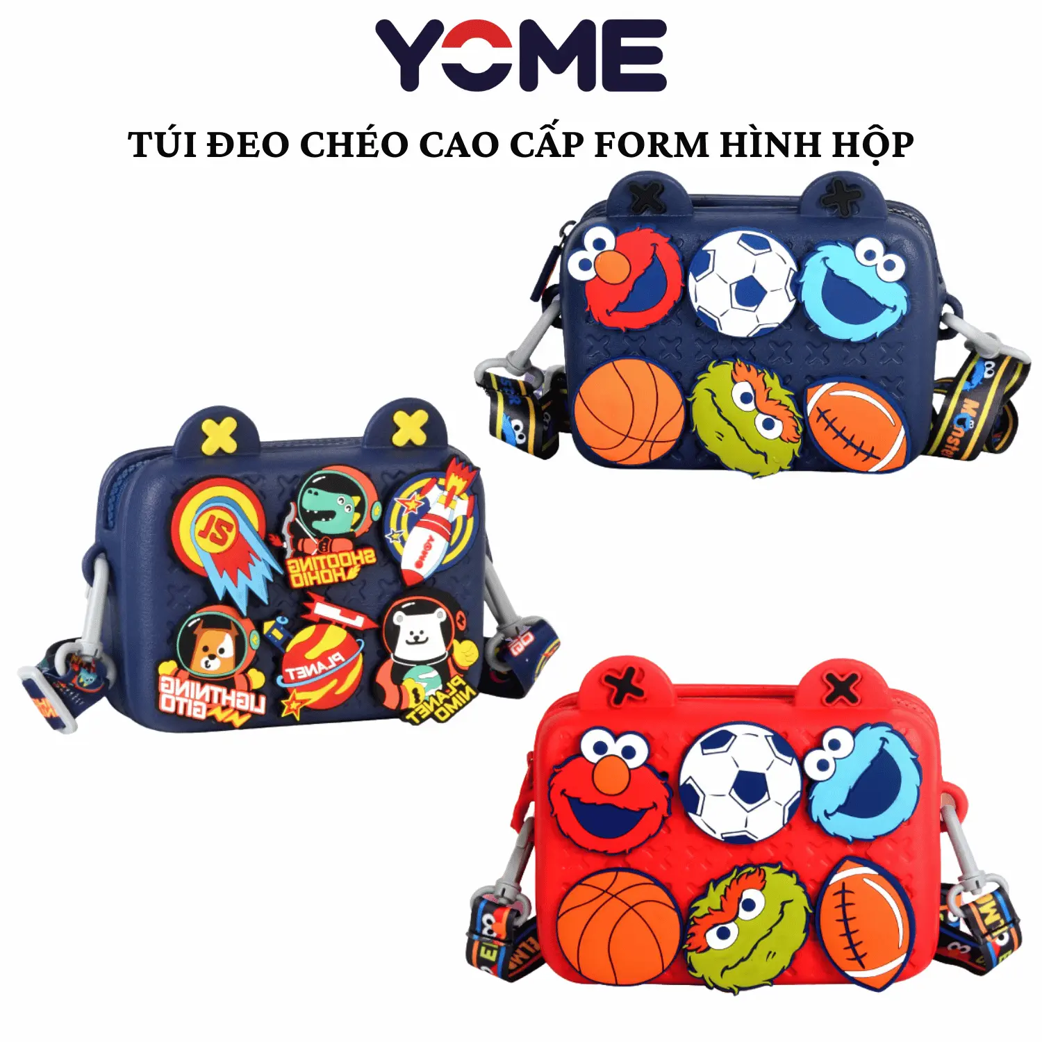 Túi đeo thời trang YOME cho bé sành điệu form hình hộp chất liệu nhựa EVA siêu bền