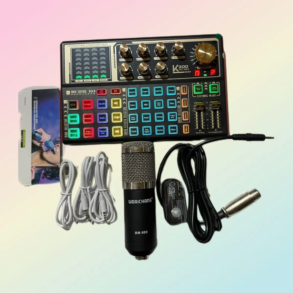 Combo mic BM900+ K300pro max Thu Âm