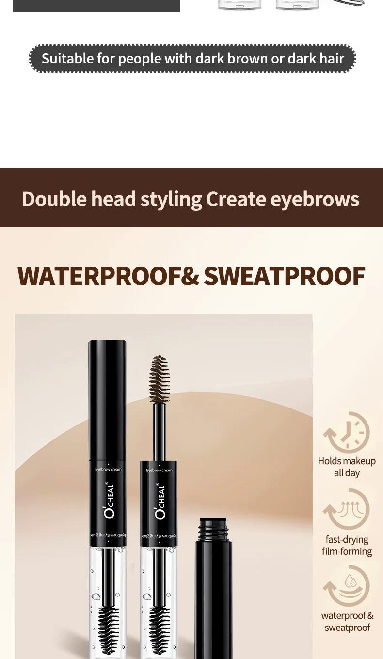 Product Introduction of Double-Headed Dyed Eyebrow Long-Lasting Setting Liquid Not Smudge Waterproof and Sweat-Proof Eyebrow Cream Makeup Cosmetic 11