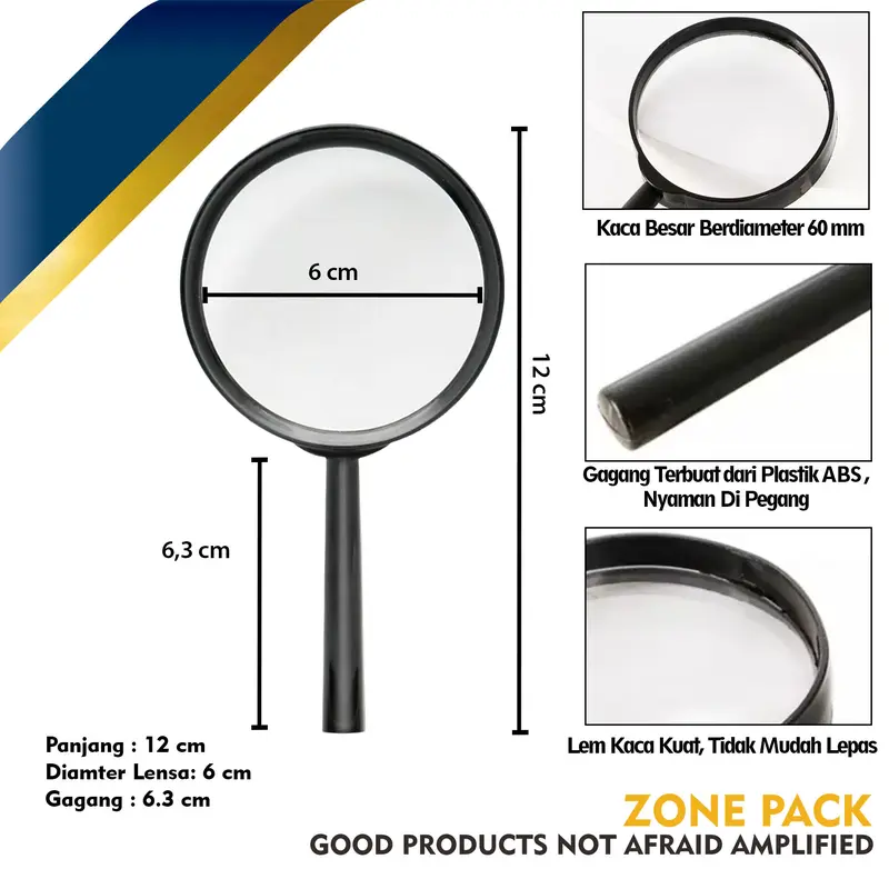 Kaca Pembesar 60 mm | Loupe Magnifying Glass | Lup Kaca Pembesar 1
