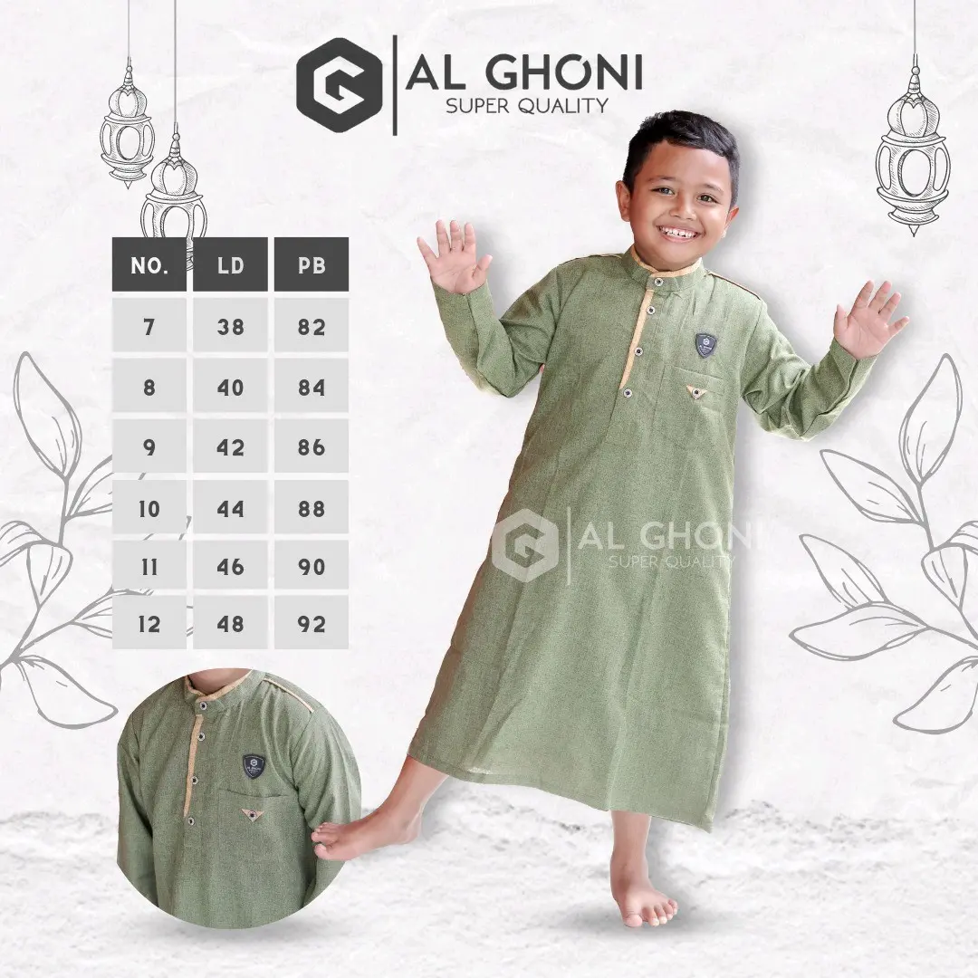 jubah anak laki2 Polos Muslim