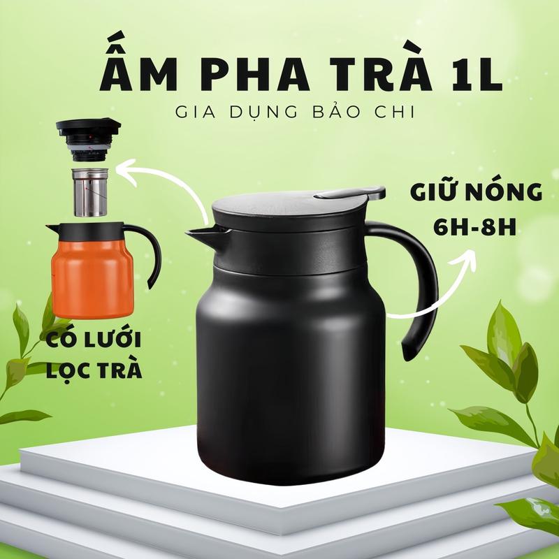Ấm Pha Trà Giữ Nhiệt Có Lõi Lọc Inox 316 Cao Cấp Giữ Trà Nóng 6-8h