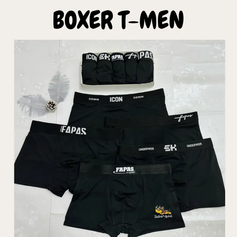 [Combo 4,5 quần] Quần sịp đùi nam màu đen mix mã chất thun lạnh co giãn 4 chiều loại 1 - Boxer Tmen