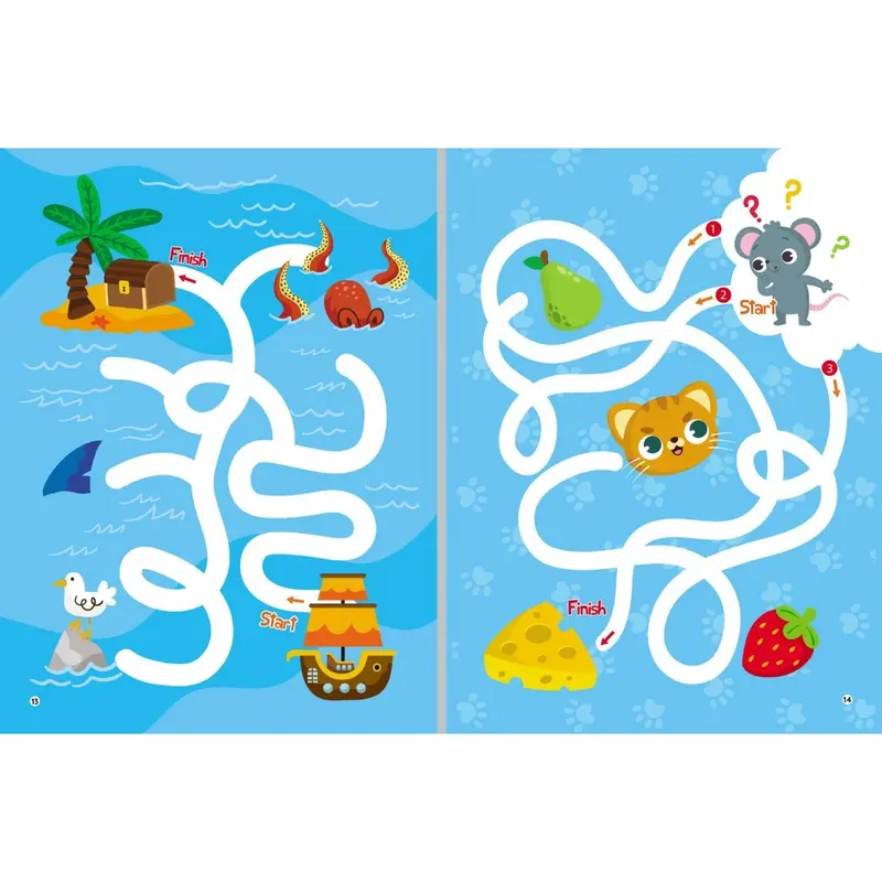 Combo 4 Sách Trò Chơi Mê Cung Phát Triển Trí Tuệ 1234 Tặng Kèm 2 Bút - Phiên Bản Wipe Clean Viết Xóa Được Dành Cho Trẻ 2-6 Tuổi 3