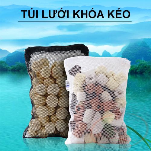 Product Introduction of Túi lưới đựng vật liệu lọc nước bể cá tép khóa kéo media filter bag 16