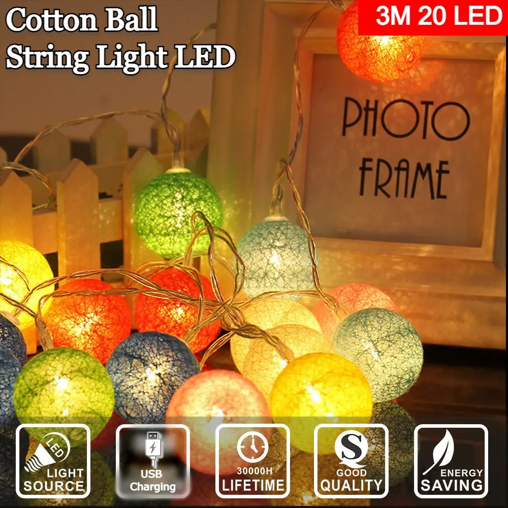 Lampu Hias LED Bola Kapas Katun / Lampu Dekorasi Bola-bola Cotton Ball LED Tumblr Lights