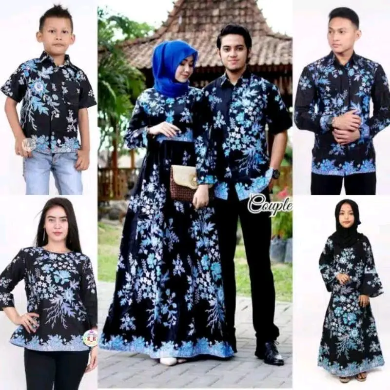 Batik Couple Keluarga Cibulan biru Terbaru TikTokShop Sarimbit Seragam Keluarga