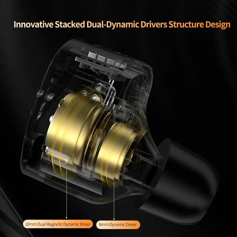 KZ CASTOR Dual Dynamic Driver Metal In Ear Earphone - with MIC 5