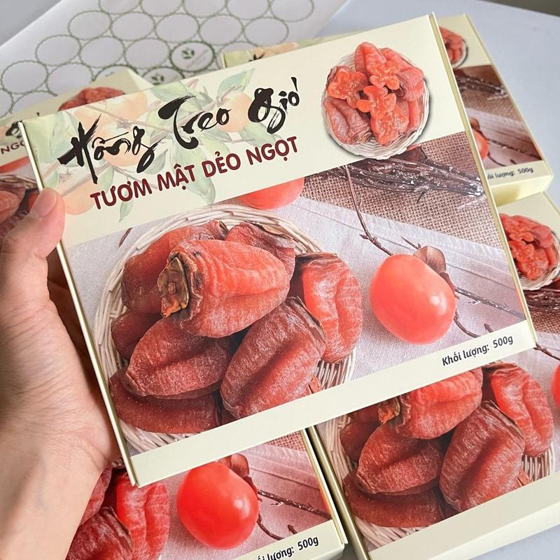 [Kèm hộp sang trọng biếu Tết] Hồng Treo Gió 500g Dẻo Ngọt Tươm Mật Không Đường - Snack Healthy - Thức Ăn Ăn Vặt Food 5