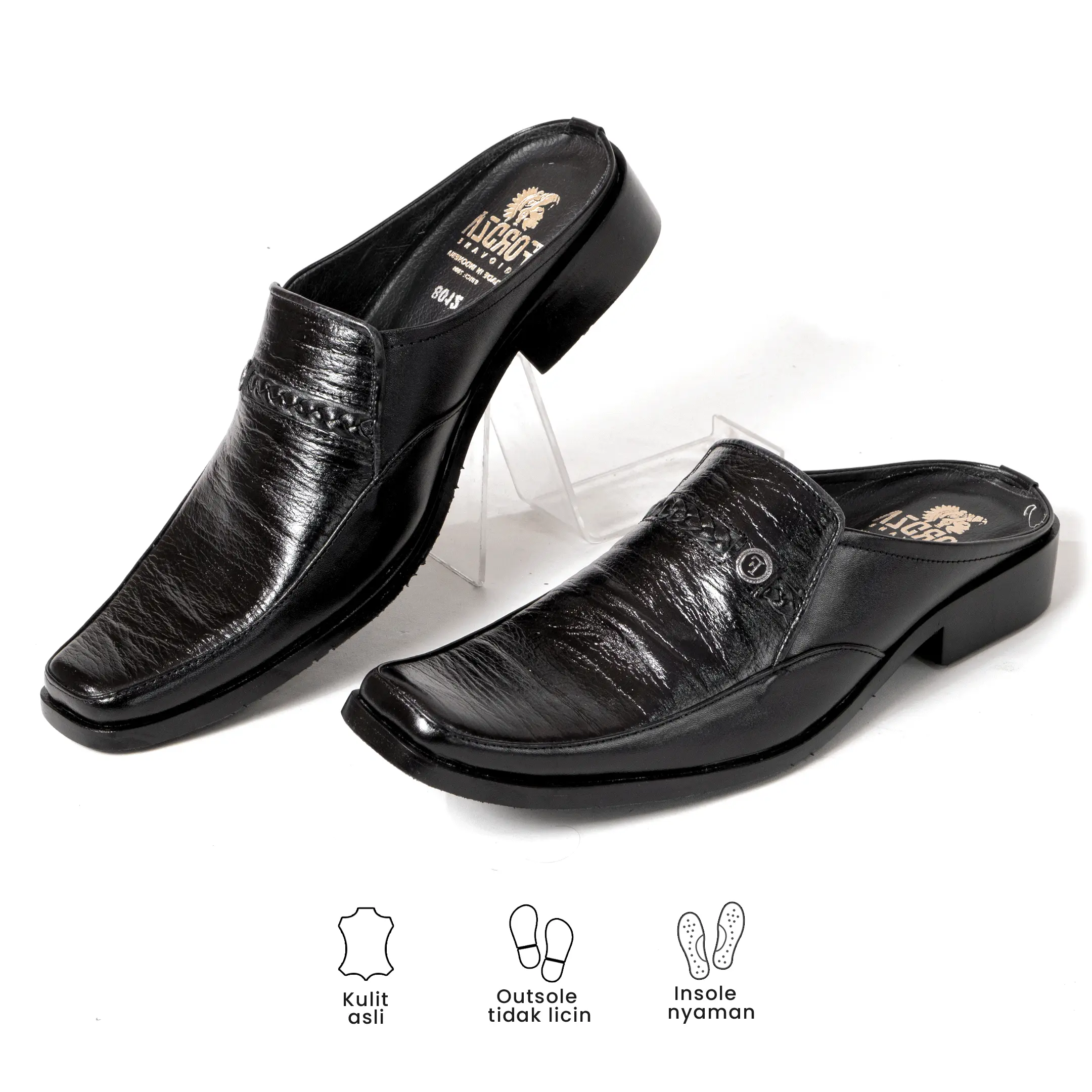 Sandal Selop Kulit Asli Bustong Slop Kode8012 Sendal Selop