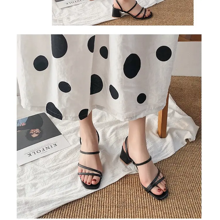 Sandal dây gót vuông 5 cm 8