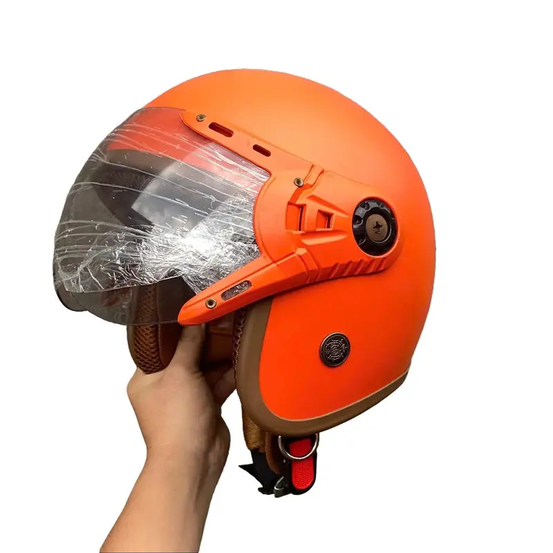 Nón Bảo Hiểm 3/4 Kính Nhiều Màu Cho Nam và Nữ Lựa Chọn - Đạt Chuẩn CR [ PHÙ HỢP VÒNG ĐẦU 52-60 CM ] 5