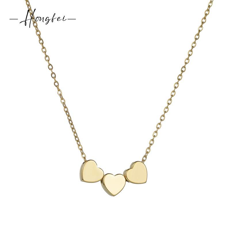 Vòng Cổ Trái Tim, Chất Liệu Thép Không Gỉ, Mạ Vàng 18K, Dành Cho Nữ, Thiết Kế Độc Đáo Phong Cách Đơn Giản, Dễ Phối Đồ, Phụ Kiện Dây Chuyền Xương Đòn Sản Phẩm Mới 0