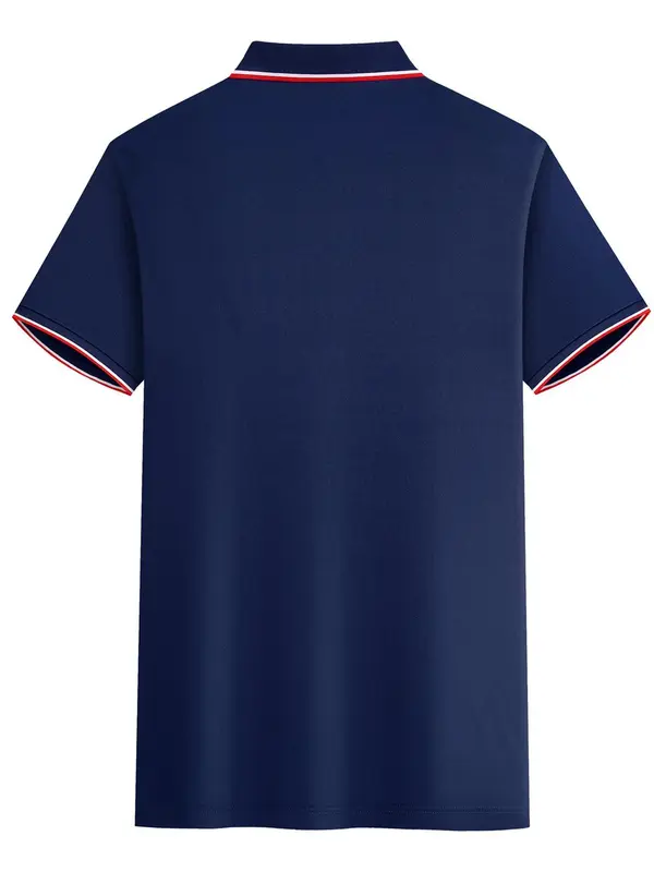 Men's Regular Fit Geometric Print Polo Shirt, Casual Short Sleeve Collared Top for Summer, Fashion Men's Clothes for Daily Wear, Tropical 6