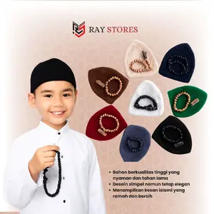 Paket Souvenir Peci dan Tasbih Lengkap Kartu Ucapan – Untuk Aqiqah, Syukuran, Khitanan